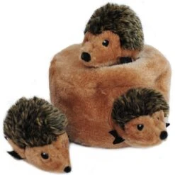 ZippyPaws Burrow Squeaky Hide & Seek Plush Dog Toy, Hedgehog Den