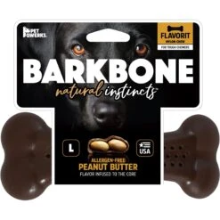 Pet Qwerks Barkbone Peanut Butter Flavor Tough Dog Chew Toy