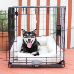 K&H Pet Products Deluxe Bolster Dog Crate Pad, Natural