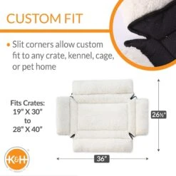 K&H Pet Products Deluxe Bolster Dog Crate Pad, Natural -Pet Care Sales 121299 PT2. AC SS1800 V1685645773