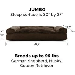 FurHaven Plush & Suede Bolster Dog Bed With Removable Cover -Pet Care Sales 138439 PT4. AC SS1800 V1669411377