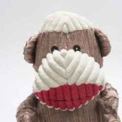 HuggleHounds Mr. Sock Monkey Durable Plush Corduroy Knottie Squeaky Dog Toy -Pet Care Sales 145369 PT5. AC SS1800 V1601024463