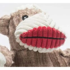 HuggleHounds Mr. Sock Monkey Durable Plush Corduroy Knottie Squeaky Dog Toy -Pet Care Sales 145369 PT6. AC SS1800 V1601014882