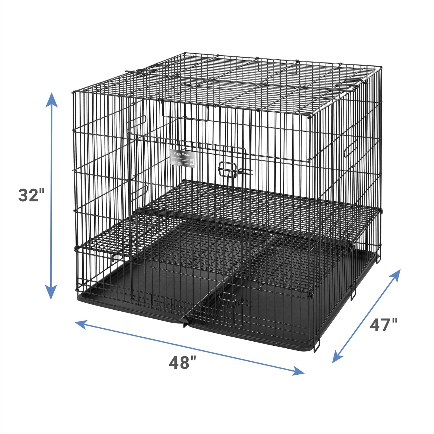 MidWest Double Door Collapsible Wire Puppy Crate 3 MidWest Double Door Collapsible Wire Puppy Crate - Image 3