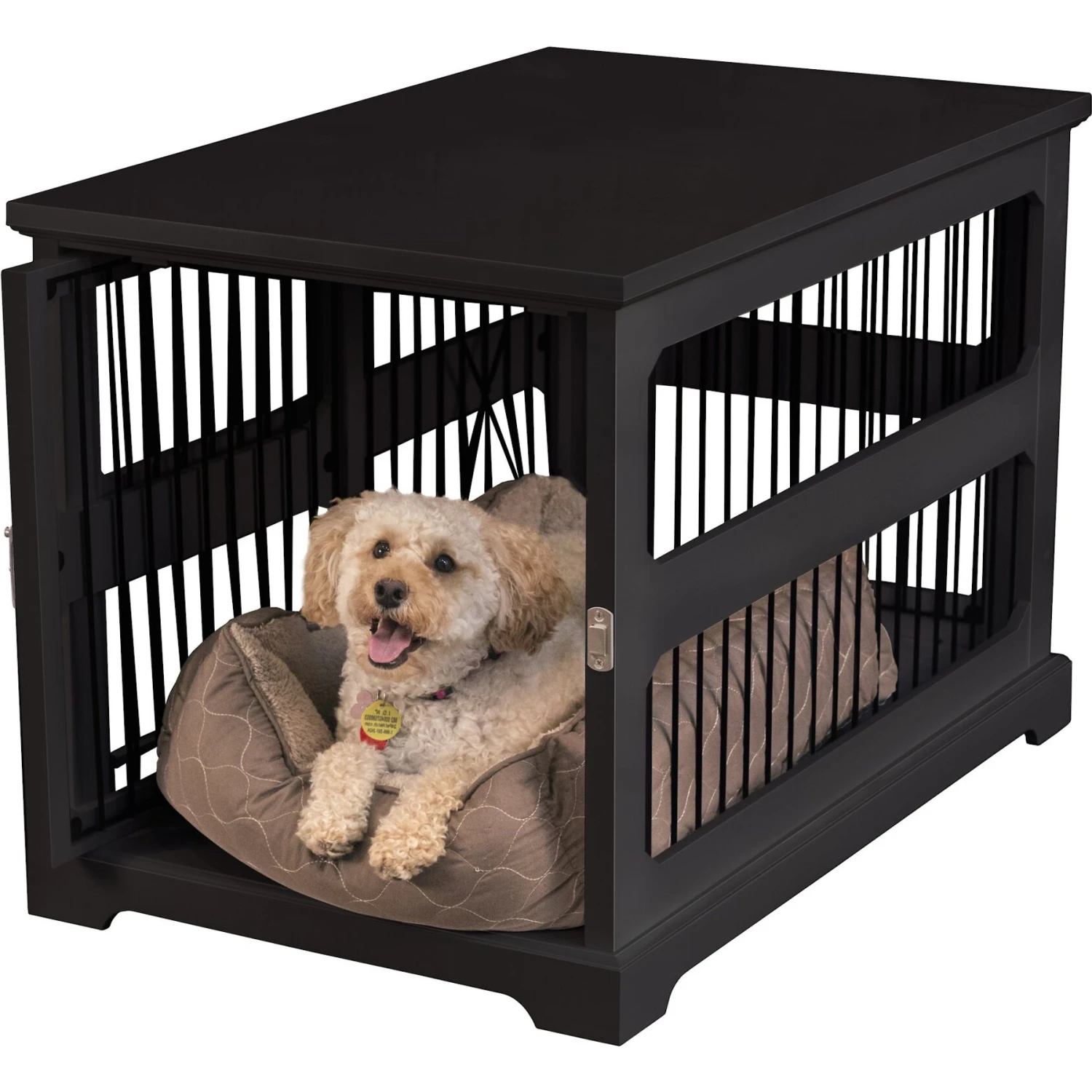 Merry Products Slide Aside Single Door Furniture Style Dog Crate & End Table 1 Merry Products Slide Aside Single Door Furniture Style Dog Crate & End Table