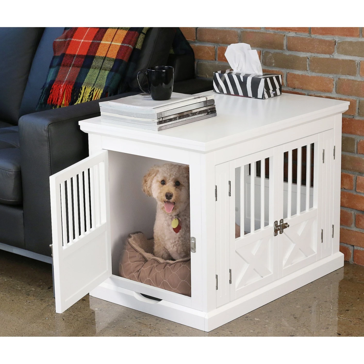 Merry Products 3-Door Furniture Style Dog Crate 1 Merry Products 3-Door Furniture Style Dog Crate
