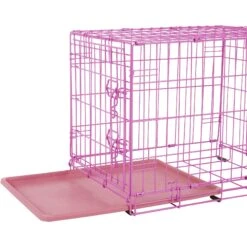 Frisco Fold & Carry Single Door Collapsible Wire Dog Crate, Pink -Pet Care Sales 160806 PT3. AC SS1800 V1561066324