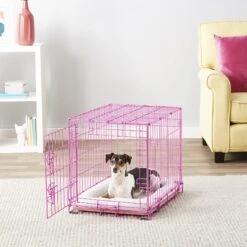 Frisco Fold & Carry Single Door Collapsible Wire Dog Crate, Pink -Pet Care Sales 160806 PT6. AC SS1800 V1561066044