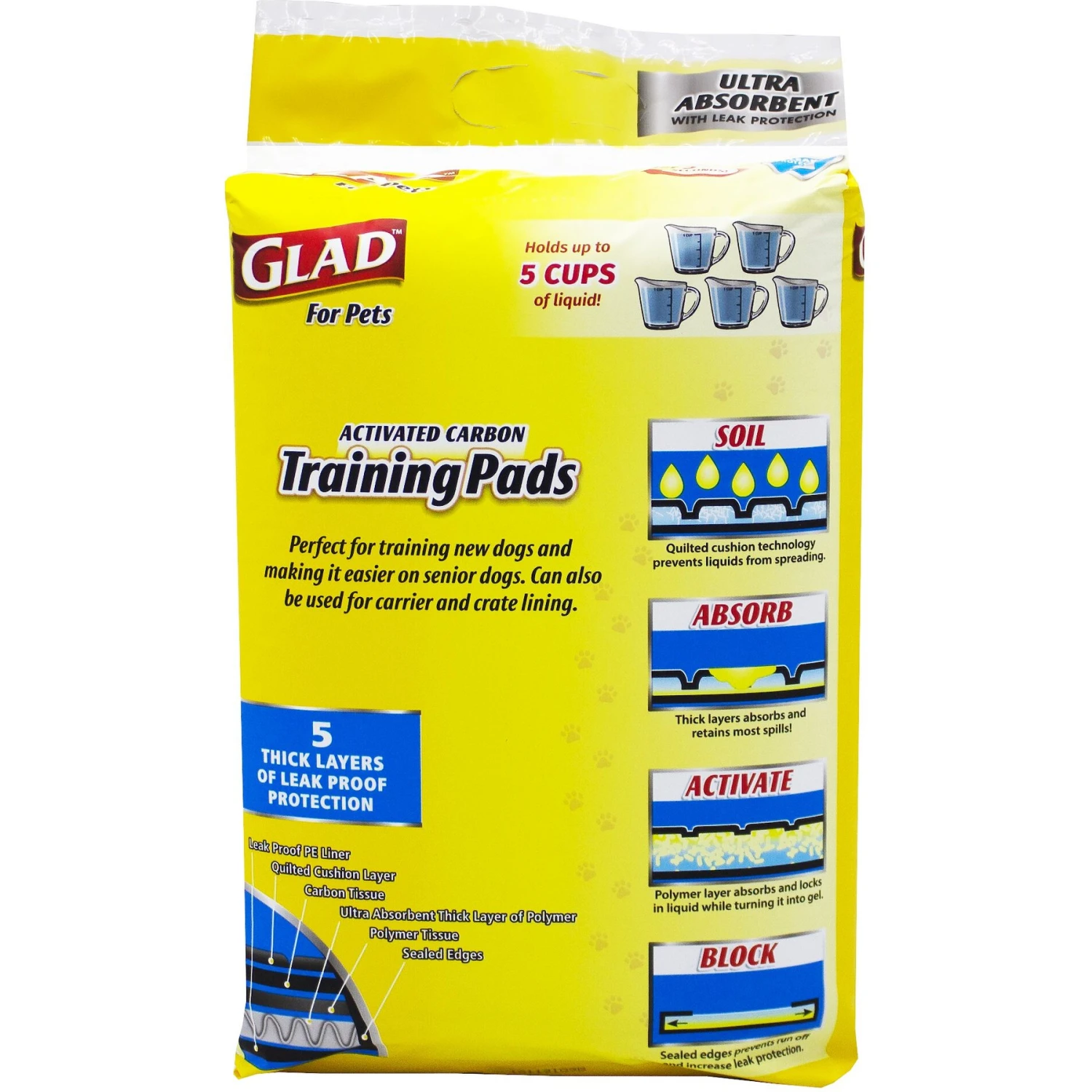 Glad For Pets Activated Carbon Ultra-Absorbent Dog Training Pads 2 Glad For Pets Activated Carbon Ultra-Absorbent Dog Training Pads - Image 2