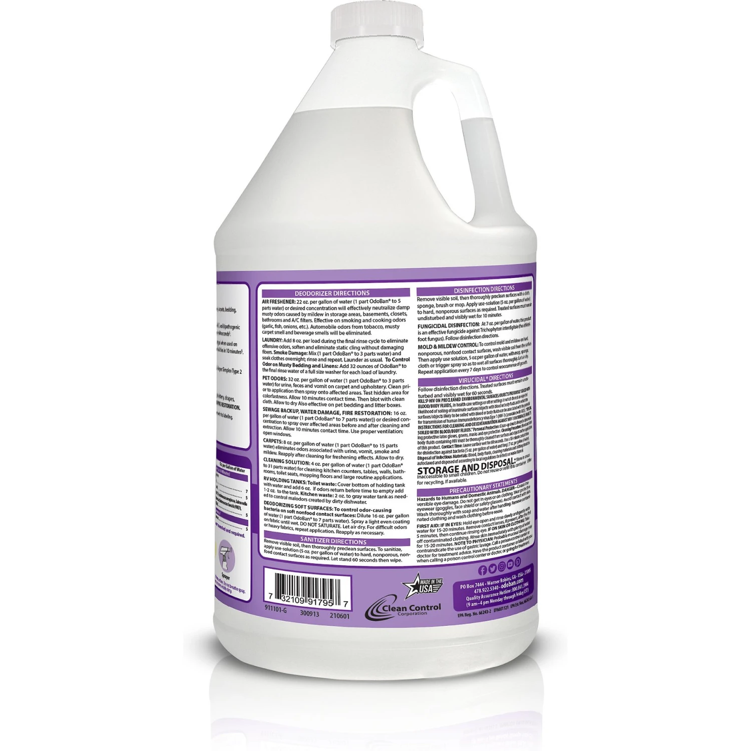 OdoBan Disinfectant Laundry & Air Freshener Concentrate, Lavender Scent 2 OdoBan Disinfectant Laundry & Air Freshener Concentrate, Lavender Scent - Image 2