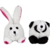 Zoobilee Squatter Panda & Rabbit Plush Puppy Toy, 2 Count