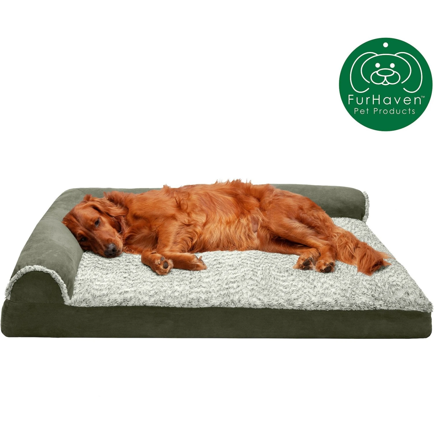 FurHaven Two-Tone Deluxe Chaise Memory Top Cat & Dog Bed With Removable Cover 4 FurHaven Two-Tone Deluxe Chaise Memory Top Cat & Dog Bed With Removable Cover - Image 4