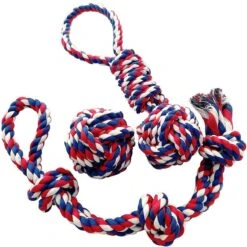 Otterly Pets 4" Ball & 23" Three Knot Handled Dog Rope Toys