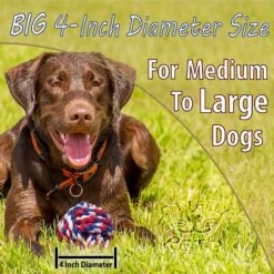 Otterly Pets 4" Ball & 23" Three Knot Handled Dog Rope Toys -Pet Care Sales 178531 PT4. AC SS1800 V1589381452