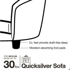 Enchanted Home Pet Quicksilver Sofa Cat & Dog Bed With Removable Cover, Medium, Silver -Pet Care Sales 180292 PT4. AC SS1800 V1563226043