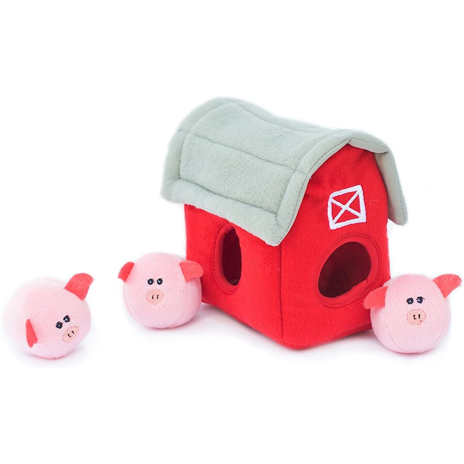 ZippyPaws Zippy Burrow Pig Barn Dog Toy 1 ZippyPaws Zippy Burrow Pig Barn Dog Toy