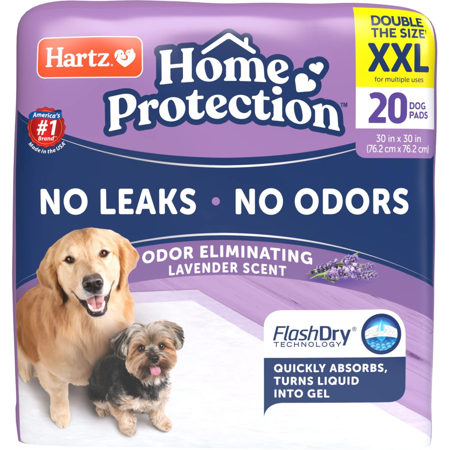 Hartz Home Protection No Odor No Leaks Lavender Scented XX-Large Dog Pads 1 Hartz Home Protection No Odor No Leaks Lavender Scented XX-Large Dog Pads
