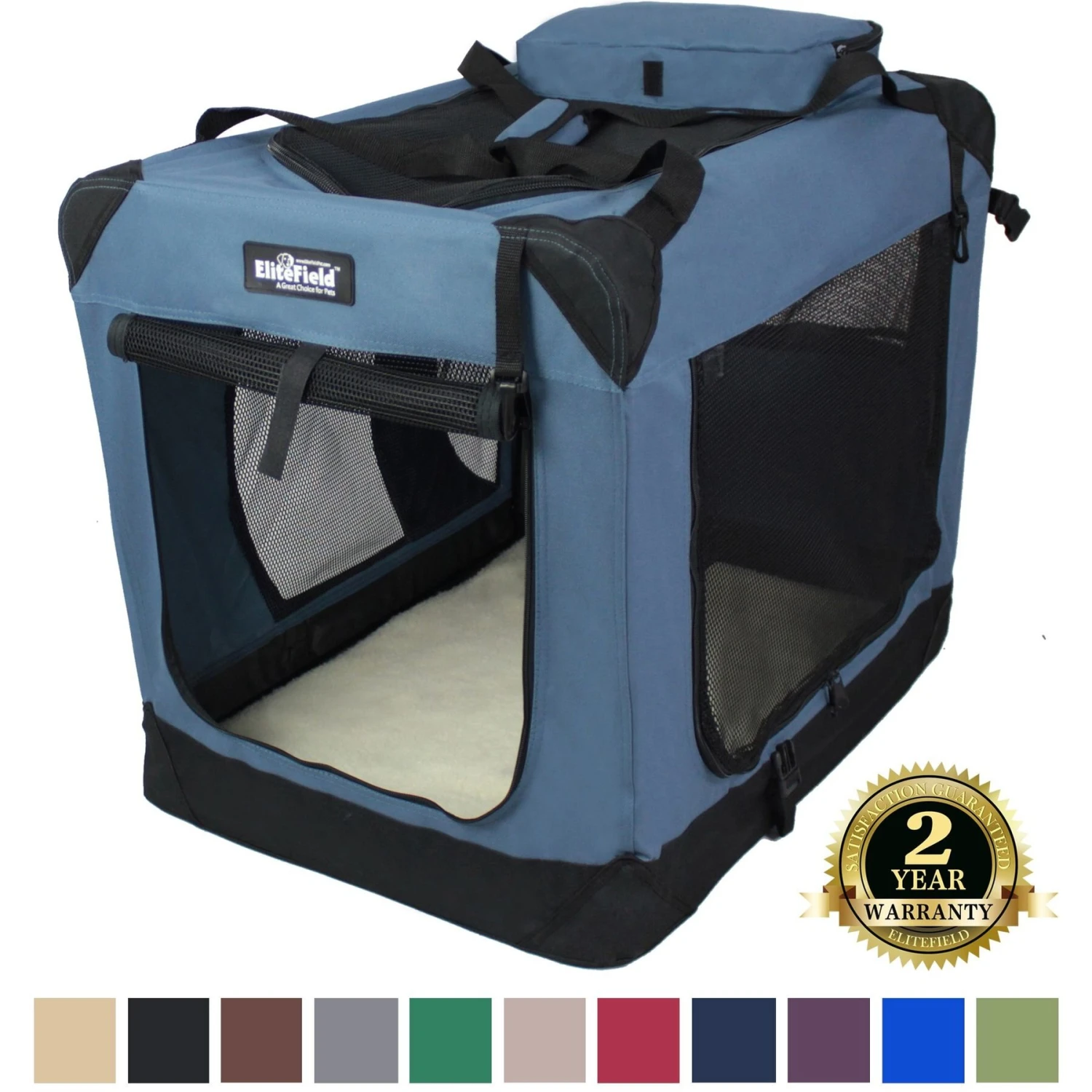 EliteField 3-Door Collapsible Soft-Sided Dog Crate 1 EliteField 3-Door Collapsible Soft-Sided Dog Crate