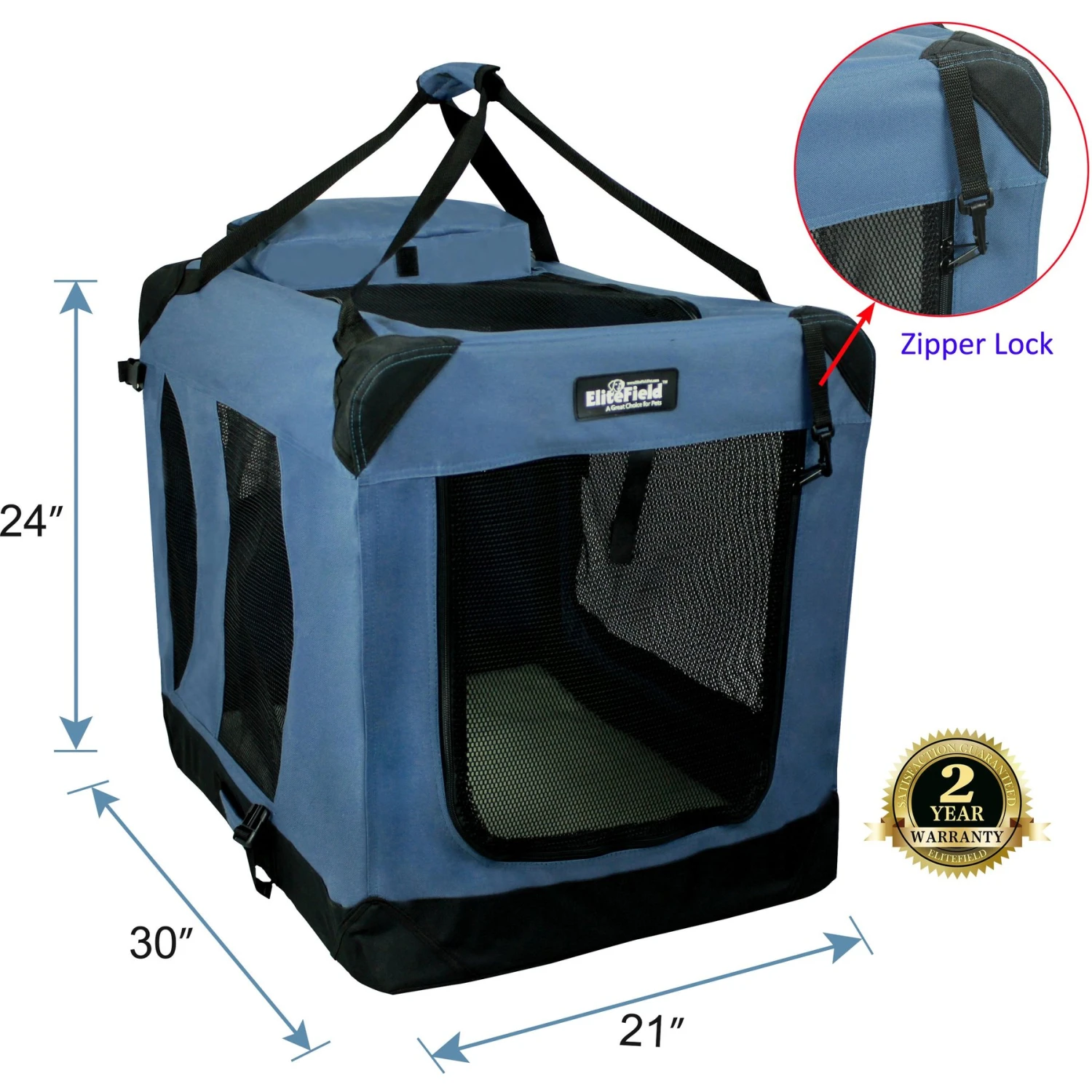 EliteField 3-Door Collapsible Soft-Sided Dog Crate 2 EliteField 3-Door Collapsible Soft-Sided Dog Crate - Image 2