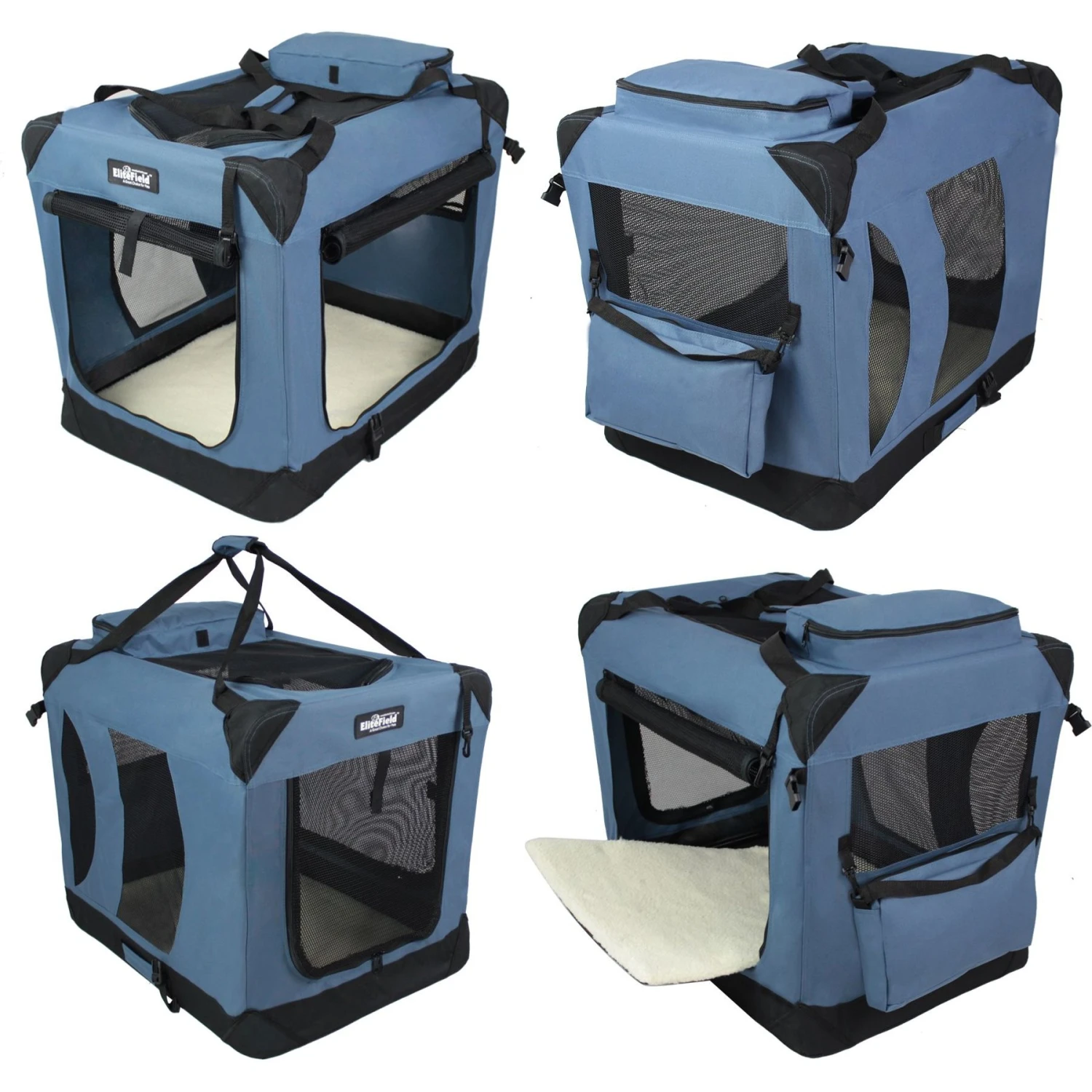 EliteField 3-Door Collapsible Soft-Sided Dog Crate 5 EliteField 3-Door Collapsible Soft-Sided Dog Crate - Image 5