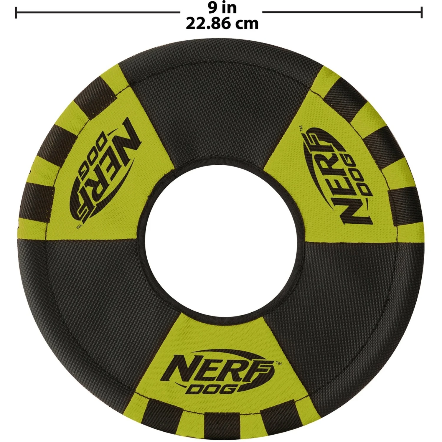 Nerf Dog Flyer Trackshot Toss Tug Ring Dog Toy, 9-in 2 Nerf Dog Flyer Trackshot Toss Tug Ring Dog Toy, 9-in - Image 2