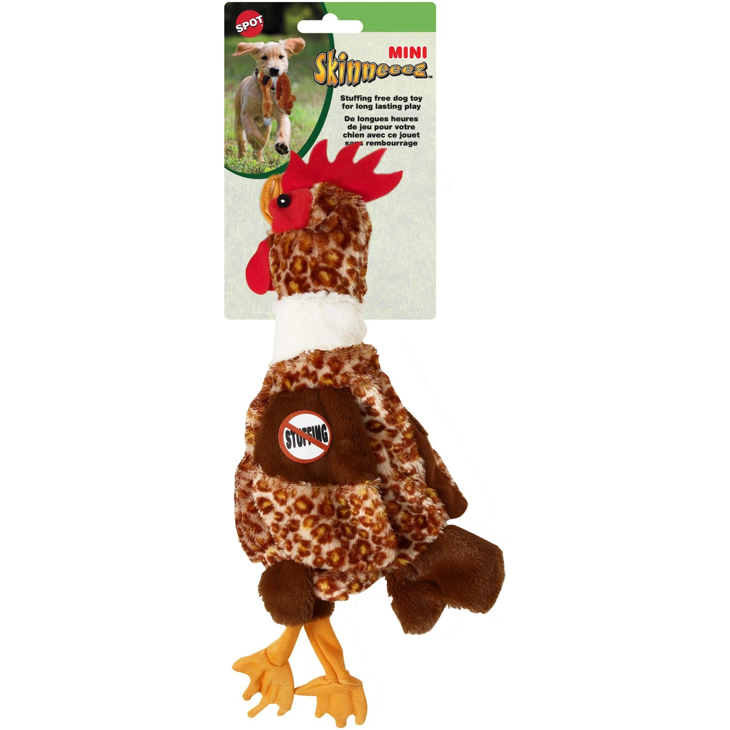 Ethical Pet Mini Skinneeez Chicken Stuffing-Free Squeaky Plush Dog Toy 1 Ethical Pet Mini Skinneeez Chicken Stuffing-Free Squeaky Plush Dog Toy