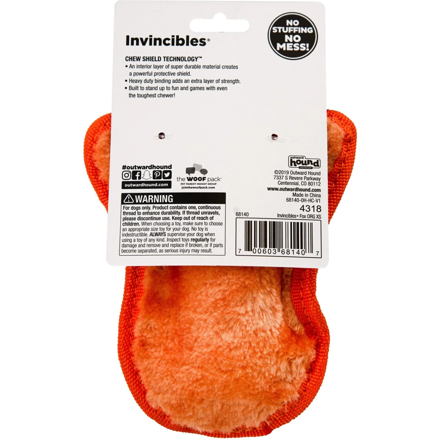 Outward Hound Invincibles Squeaky Stuffing-Free Plush Dog Toy 8 Outward Hound Invincibles Squeaky Stuffing-Free Plush Dog Toy - Image 8