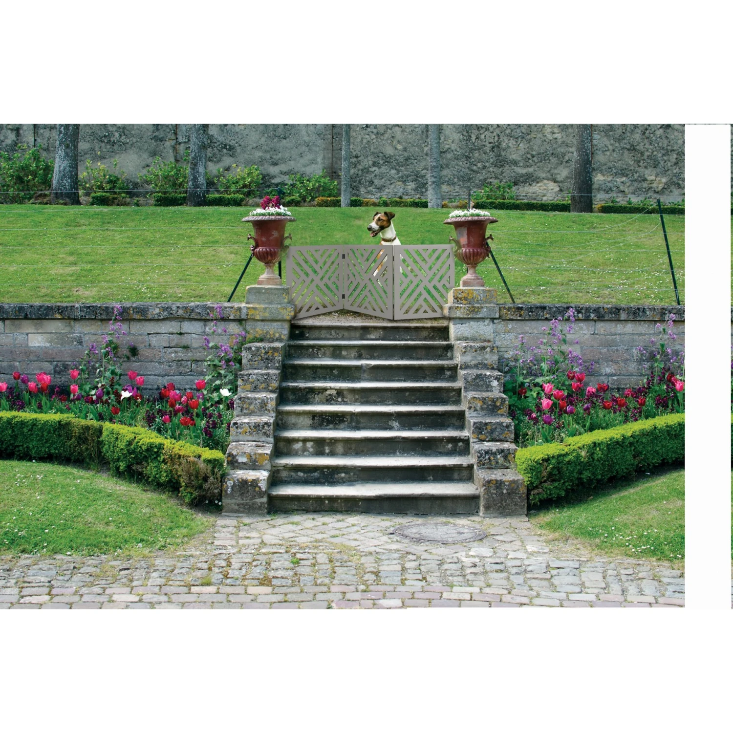 Etna Wood Lattice Design Pet Gate 4 Etna Wood Lattice Design Pet Gate - Image 4