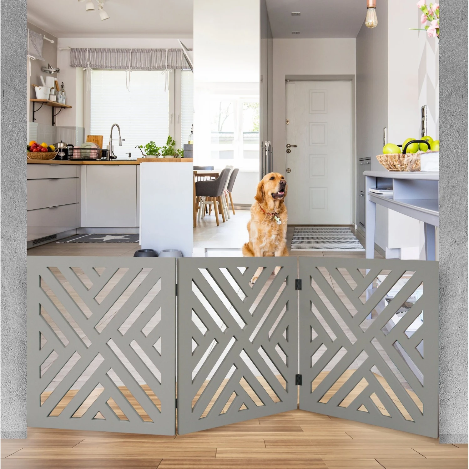 Etna Wood Lattice Design Pet Gate 5 Etna Wood Lattice Design Pet Gate - Image 5