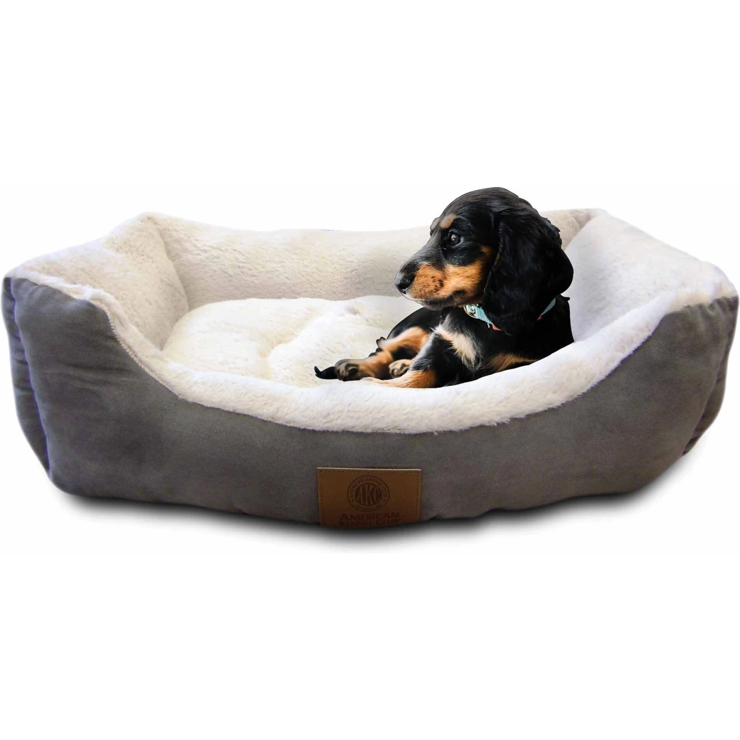 American Kennel Club AKC Burlap Bolster Cat & Dog Bed 2 American Kennel Club AKC Burlap Bolster Cat & Dog Bed - Image 2