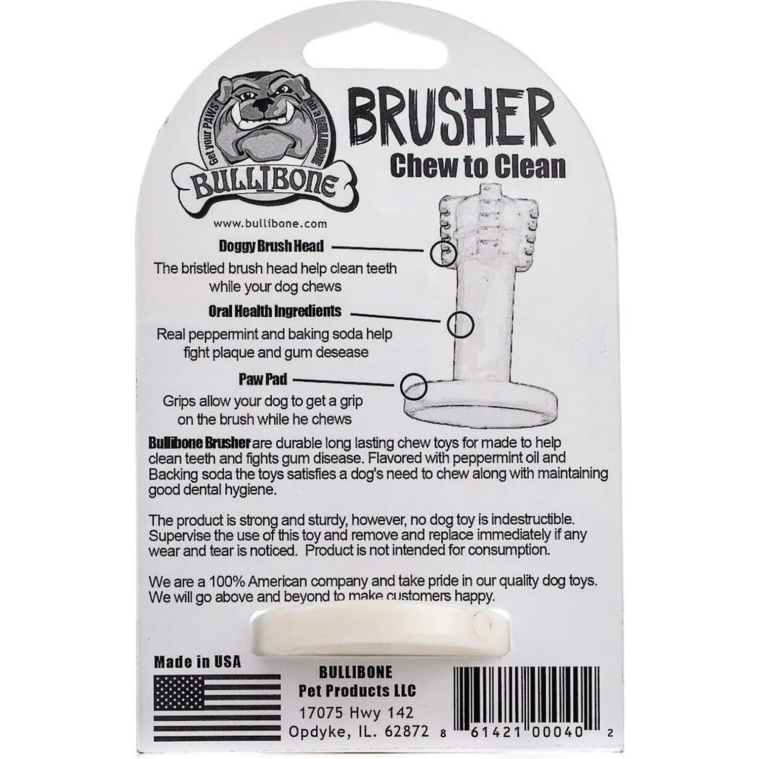 BulliBone Brusher Dental Dog Chew Toy 2 BulliBone Brusher Dental Dog Chew Toy - Image 2