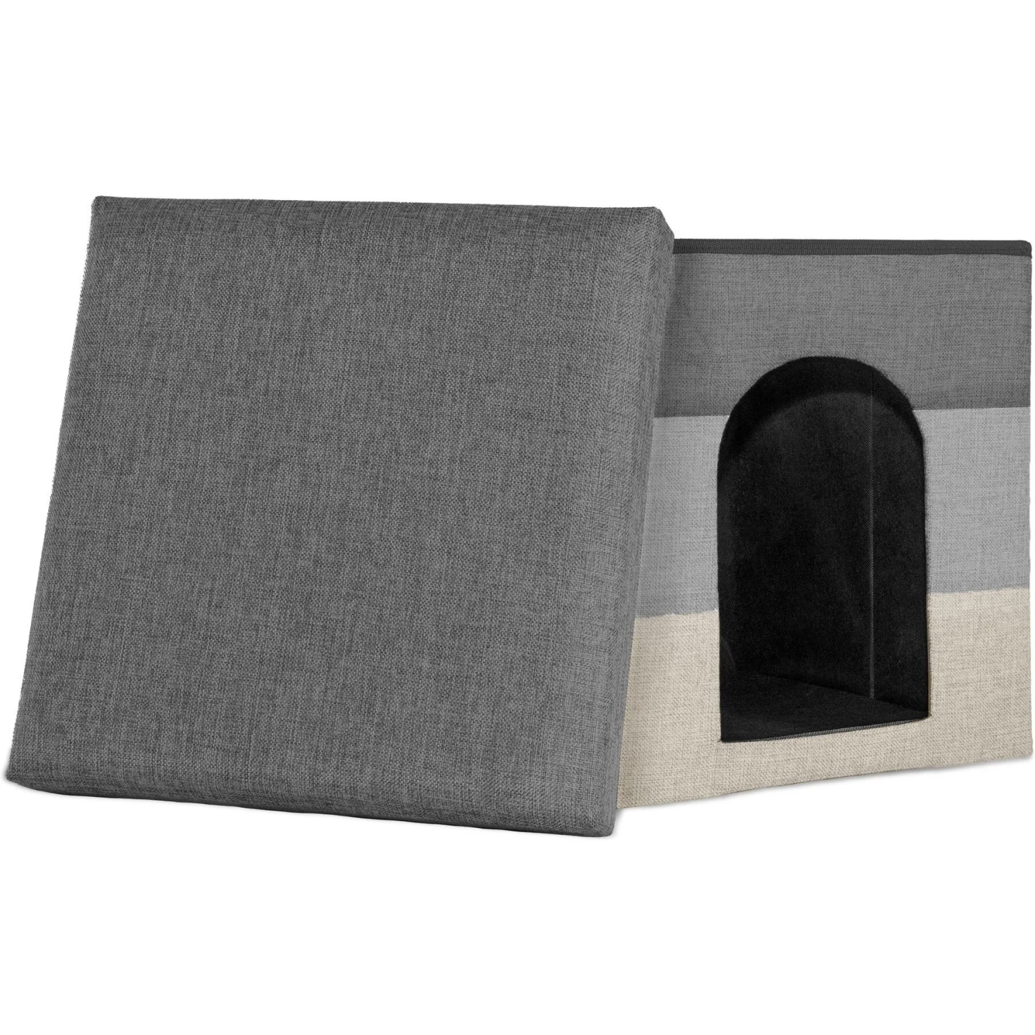 FurHaven House Footstool & Ottoman Dog & Cat Bed 2 FurHaven House Footstool & Ottoman Dog & Cat Bed - Image 2