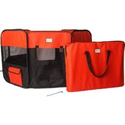 Armarkat Model PP002R Portable Soft-sided Dog & Cat Playpen, Black & Red -Pet Care Sales 200779 PT2. AC SS1800 V1627687353