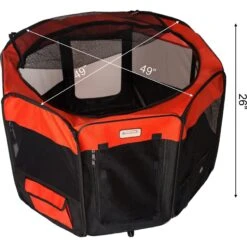 Armarkat Model PP002R Portable Soft-sided Dog & Cat Playpen, Black & Red -Pet Care Sales 200779 PT7. AC SS1800 V1627689711