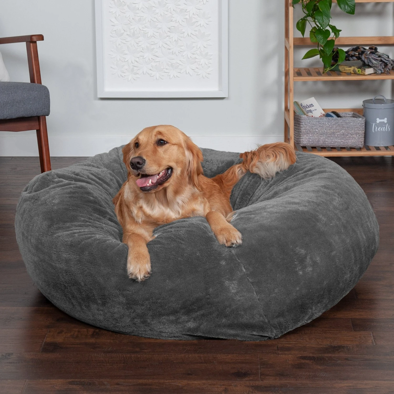 FurHaven Plush Ball Pillow Dog Bed With Removable Cover 1 FurHaven Plush Ball Pillow Dog Bed With Removable Cover