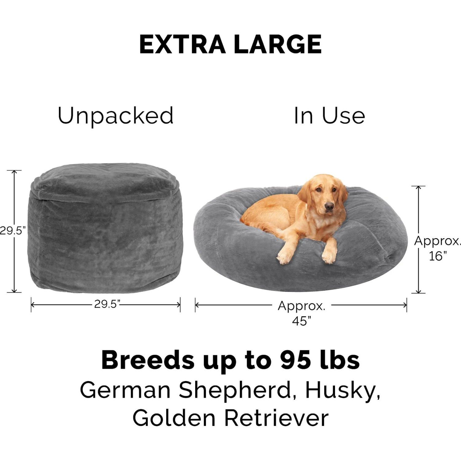 FurHaven Plush Ball Pillow Dog Bed With Removable Cover 5 FurHaven Plush Ball Pillow Dog Bed With Removable Cover - Image 5