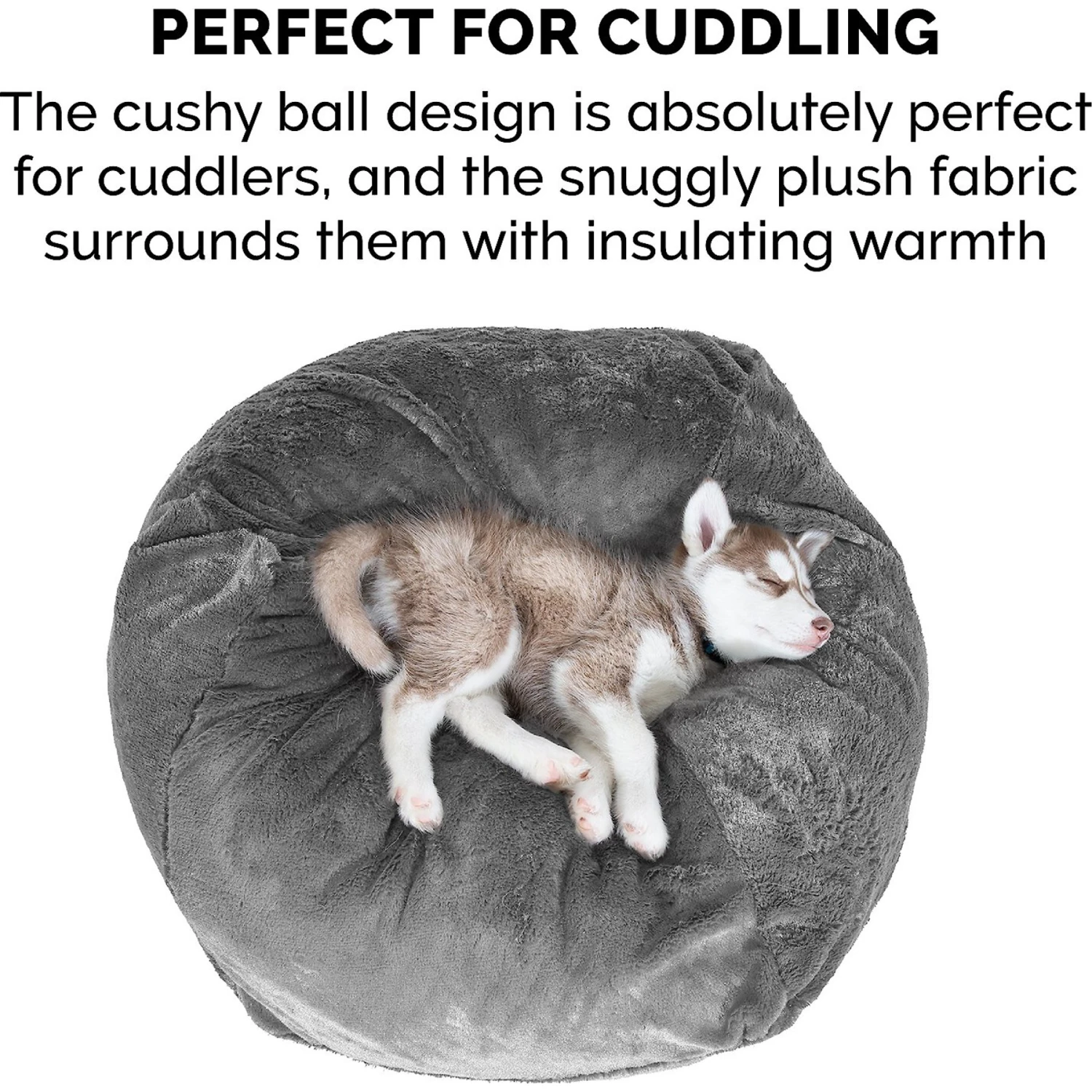 FurHaven Plush Ball Pillow Dog Bed With Removable Cover 8 FurHaven Plush Ball Pillow Dog Bed With Removable Cover - Image 8