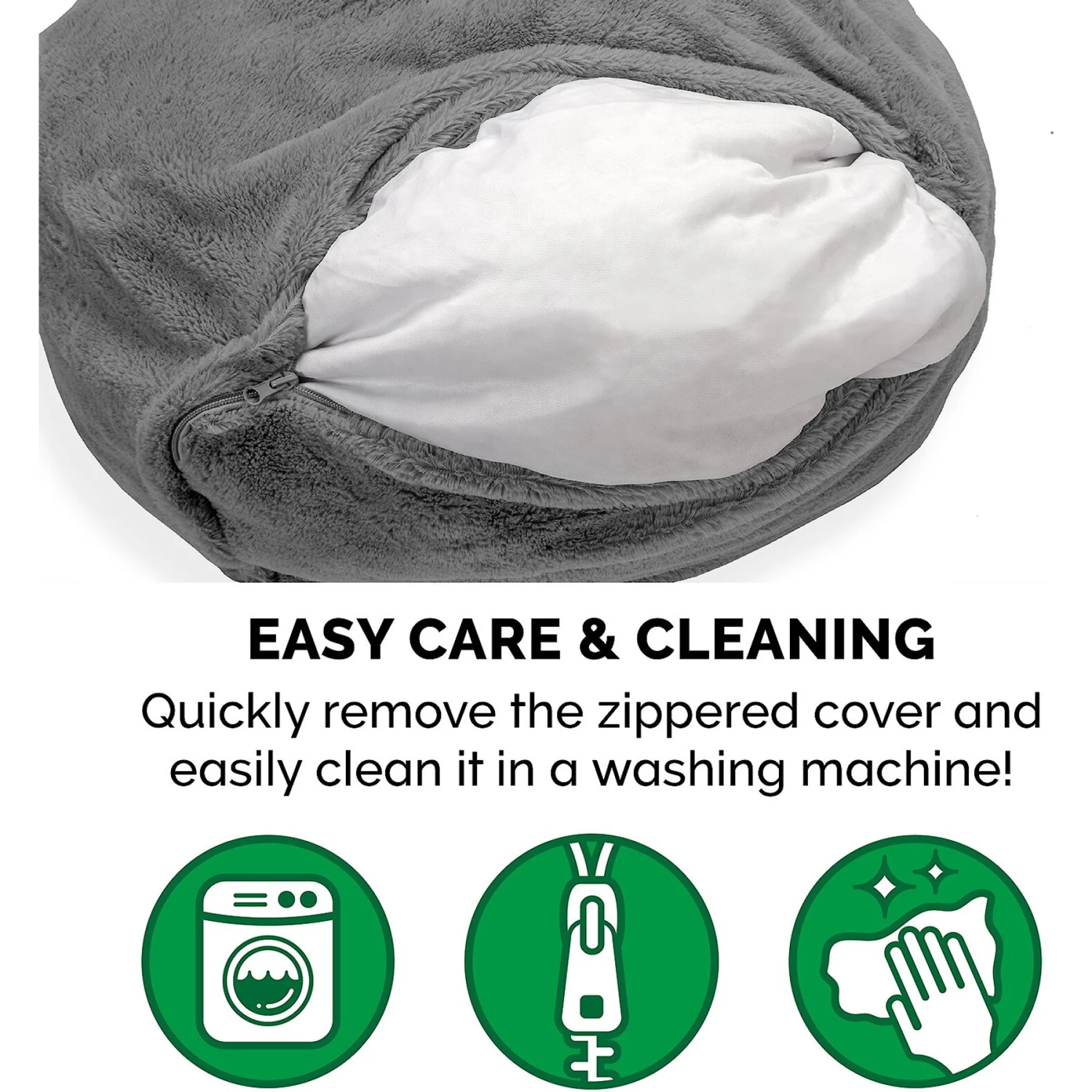 FurHaven Plush Ball Pillow Dog Bed With Removable Cover 9 FurHaven Plush Ball Pillow Dog Bed With Removable Cover - Image 9