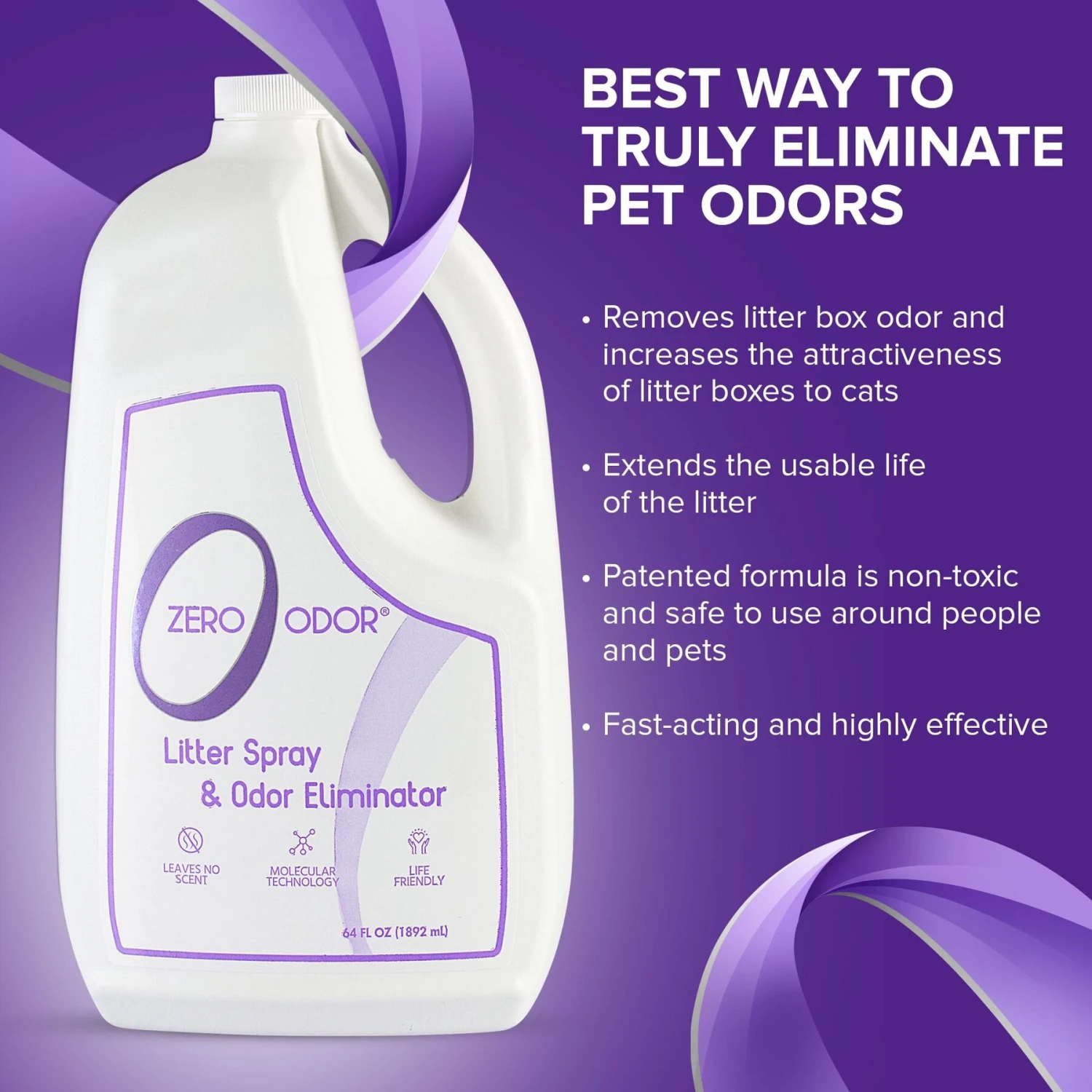 Zero Odor Litter Spray & Pet Odor Eliminator, 64-oz Bottle 7 Zero Odor Litter Spray & Pet Odor Eliminator, 64-oz Bottle - Image 7