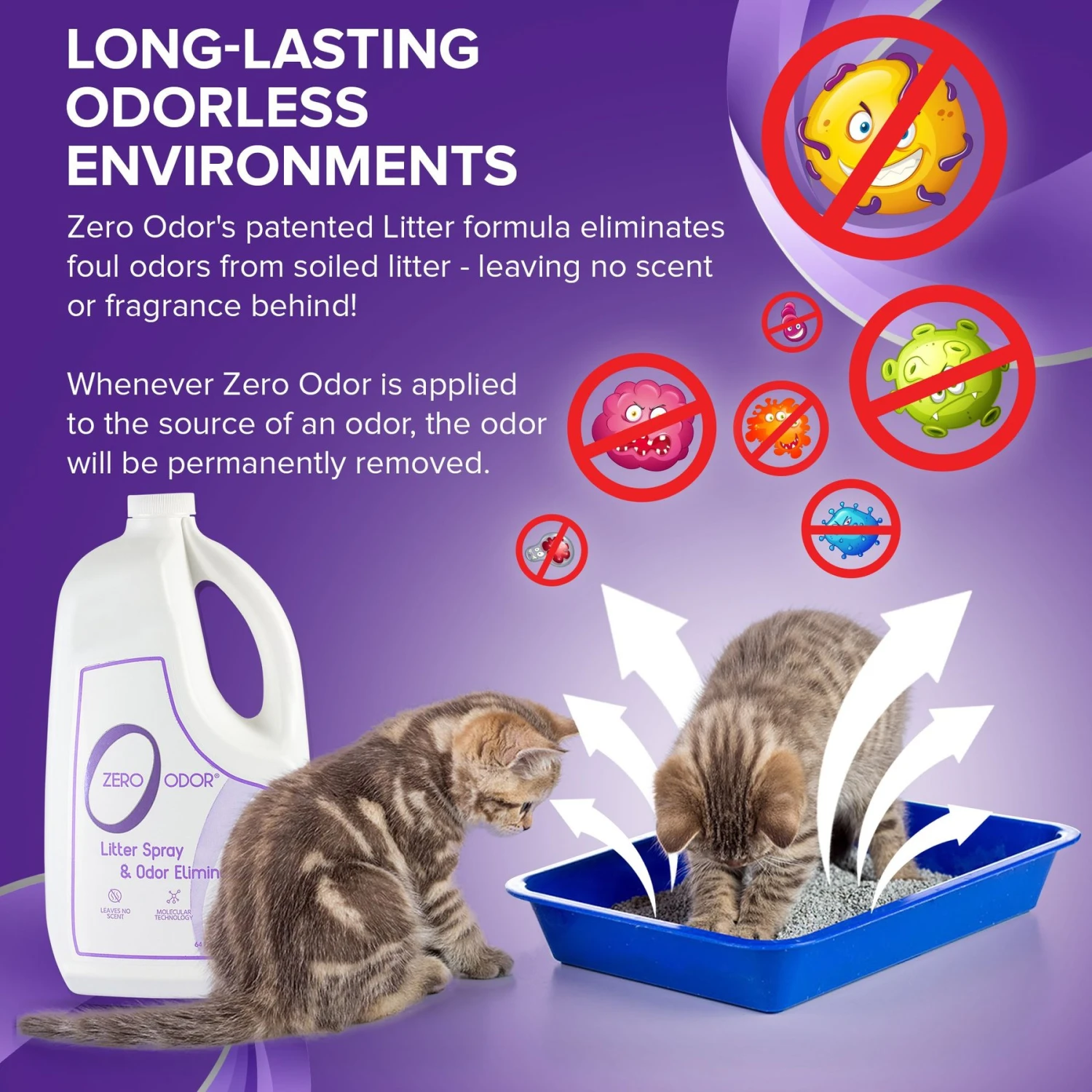 Zero Odor Litter Spray & Pet Odor Eliminator, 64-oz Bottle 8 Zero Odor Litter Spray & Pet Odor Eliminator, 64-oz Bottle - Image 8