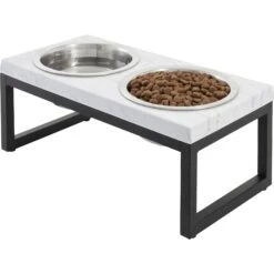 Frisco Marble Print Stainless Steel Double Elevated Dog Bowl 8 Frisco Marble Print Stainless Steel Double Elevated Dog Bowl -Pet Care Sales 216017 PT2. AC SS1800 V1591020395