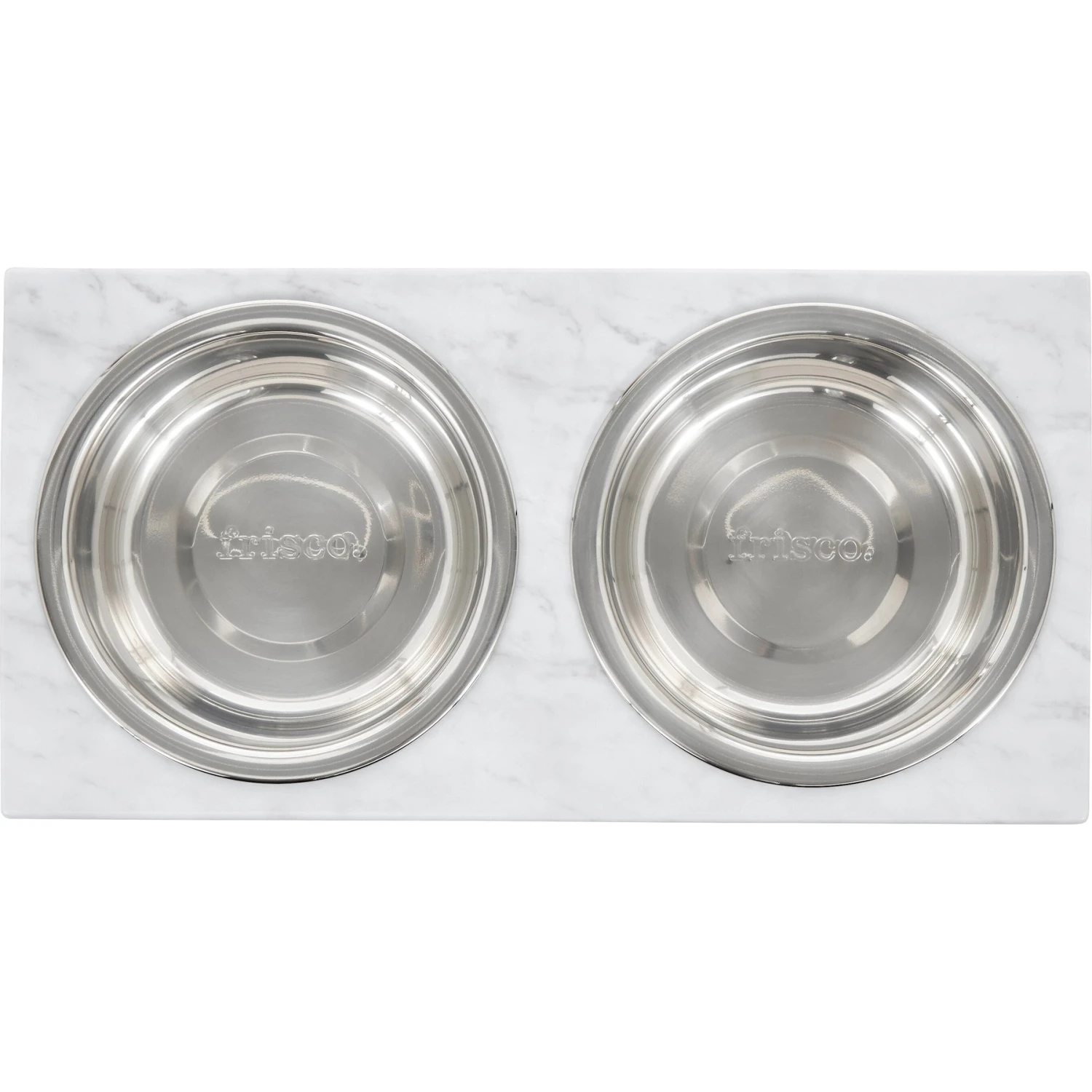 Frisco Marble Print Stainless Steel Double Elevated Dog Bowl 4 Frisco Marble Print Stainless Steel Double Elevated Dog Bowl - Image 4
