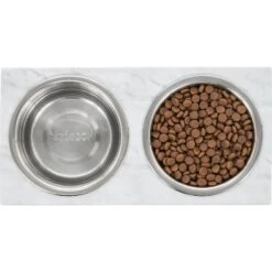 Frisco Marble Print Stainless Steel Double Elevated Dog Bowl 10 Frisco Marble Print Stainless Steel Double Elevated Dog Bowl -Pet Care Sales 216017 PT4. AC SS1800 V1591020400