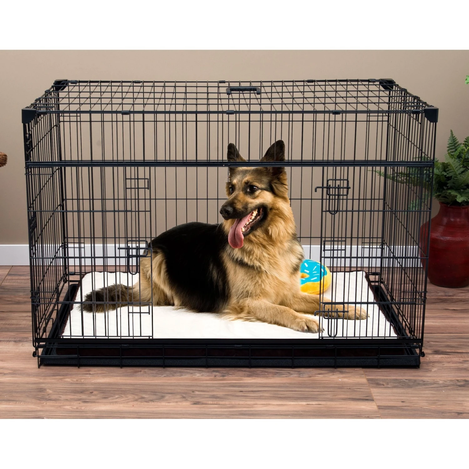 Lucky Dog Sliding Double Door Wire Dog Crate 1 Lucky Dog Sliding Double Door Wire Dog Crate