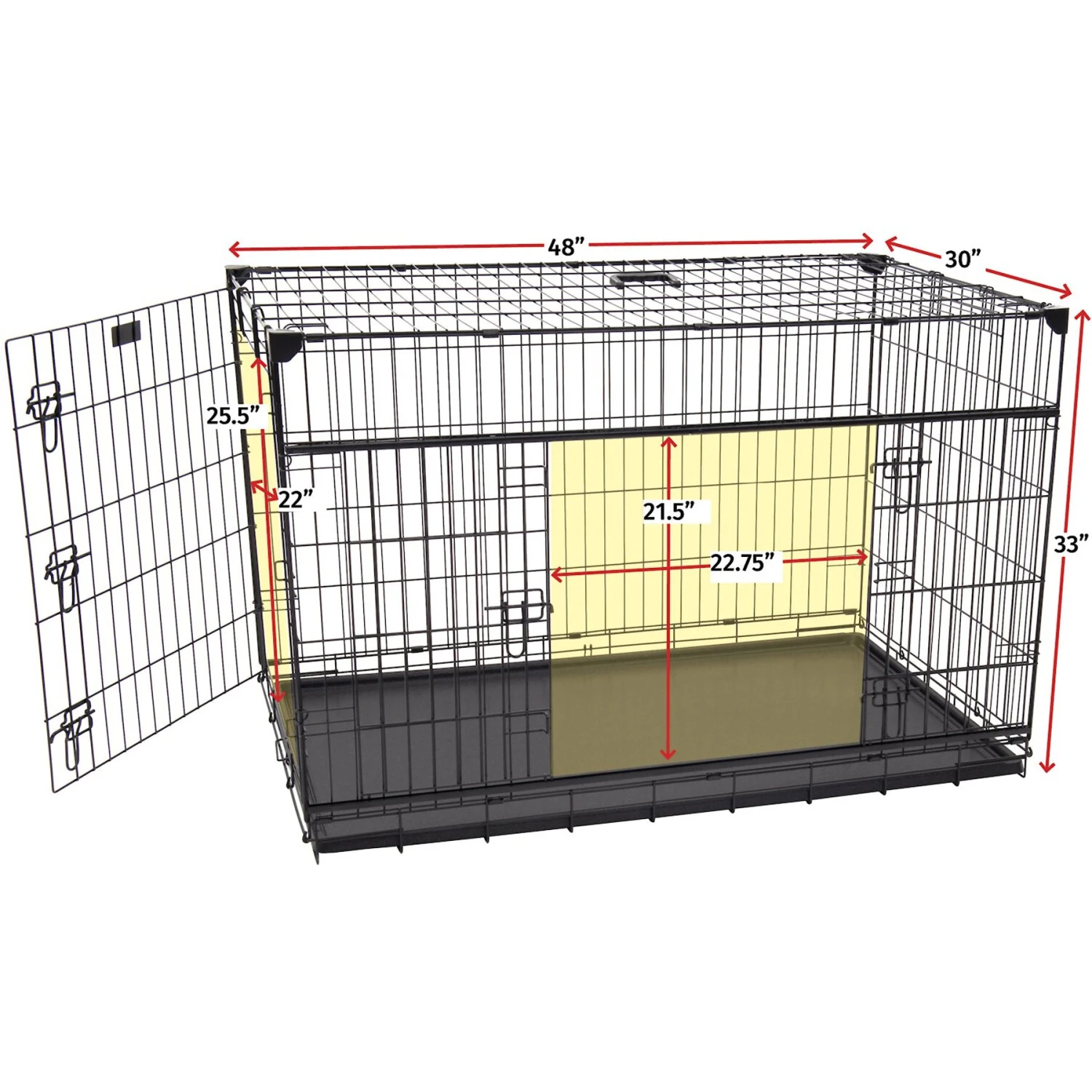 Lucky Dog Sliding Double Door Wire Dog Crate 3 Lucky Dog Sliding Double Door Wire Dog Crate - Image 3