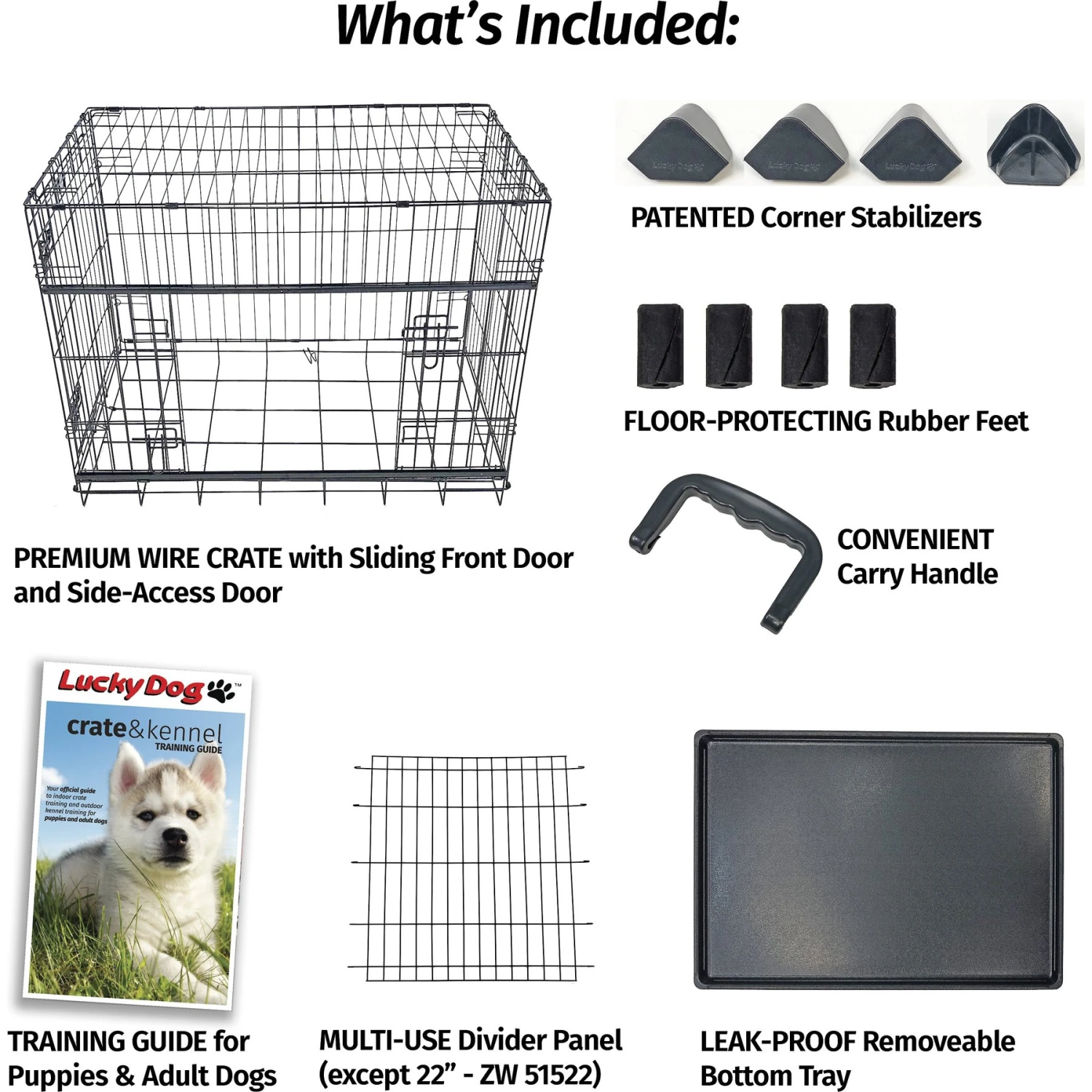 Lucky Dog Sliding Double Door Wire Dog Crate 4 Lucky Dog Sliding Double Door Wire Dog Crate - Image 4