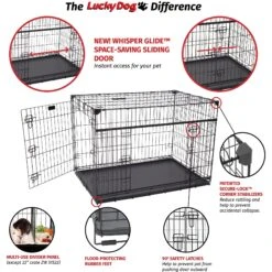 Lucky Dog Sliding Double Door Wire Dog Crate 15 Lucky Dog Sliding Double Door Wire Dog Crate -Pet Care Sales 217625 PT6. AC SS1800 V1580827515