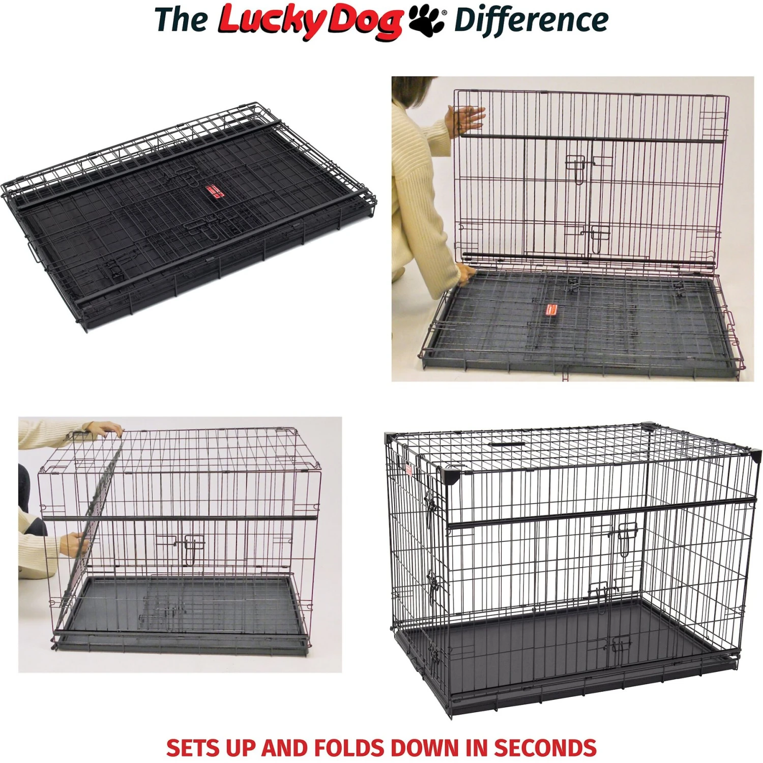 Lucky Dog Sliding Double Door Wire Dog Crate 8 Lucky Dog Sliding Double Door Wire Dog Crate - Image 8