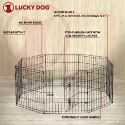 Lucky Dog Wire Dog Exercise Pen With Step-Thru Door 17 Lucky Dog Wire Dog Exercise Pen With Step-Thru Door -Pet Care Sales 217627 PT8. AC SS1800 V1613804520