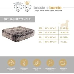Bessie + Barnie Sicilian Rectangle Pillow Dog Bed With Removable Cover -Pet Care Sales 220904 PT5. AC SS1800 V1589214976